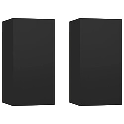 Maison Chic Meubles TV 2 pcs | Banc TV Moderne pour salon | Meuble de Rangement Noir 30,5x30x60 cm Aggloméré -MN18127