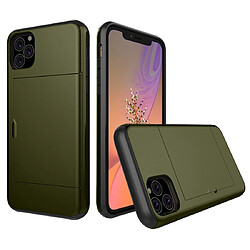 Wewoo Coque Rigide Étui de protection blindé antichoc avec emplacement pour carte iPhone 11 Pro vert armée