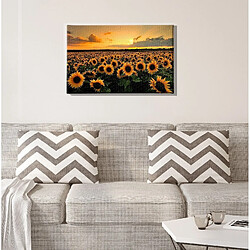 EPIKASA Impression sur Toile Tournesols, Orange, Polyester, 70x3x45 cm