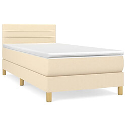 Maison Chic Lit Adulte - Lit simple Lit à sommier tapissier avec matelas moelleux - Meuble de Chambre - Crème 100x200 cm Tissu -MN74750