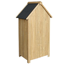 Avis Helloshop26 Cabane abri de jardin étroite en bois de sapin avec toit bitume 142 cm 16_0002171