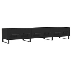 vidaXL Meuble TV noir 150x36x30 cm bois d'ingénierie