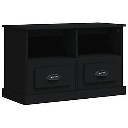 vidaXL Meuble TV noir 80x35x50 cm bois d'ingénierie