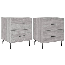 Maison Chic Lot de 2 Tables de chevet - Tables de Nuit sonoma gris 40x35x47,5 cm