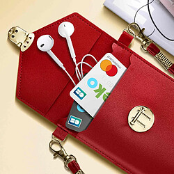 Acheter Avizar Sac Bandoulière pour Smartphone Fenêtre Tactile avec Sangle 1.40m rouge