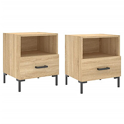 vidaXL Tables de chevet 2 pcs chêne sonoma 40x35x47,5 cm