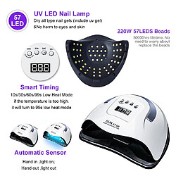 Universal SUNX7 220W UV LED Indicateur 10/30/60/99S Minuteur Capteur infrarouge Lampe pour vernis à ongles Polissage Photothérapie Portable 57LES Sèche-ongles pas cher