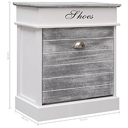 vidaXL Armoire à chaussures Gris 50 x 28 x 58 cm Bois de Paulownia pas cher