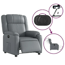 Maison Chic Fauteuil Relax pour salon, Fauteuil inclinable électrique Gris Similicuir -GKD57828 pas cher