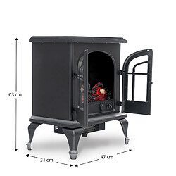 Acheter Cheminée Électrique 2000W Kekai Niklas 47x31x64 cm Noir avec Simulation de Feu pour Intérieur