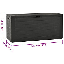 vidaXL Boîte de rangement de jardin Anthracite 116x44x55 cm pas cher