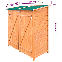 vidaXL Abri de jardin de stockage d'outils de jardin Bois Grand pas cher