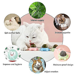 Acheter 3pcs Catnip Wall Ball Jouets Comestible Lécher Jouet Mâcher Jouet Dents Nettoyage Morsure Jouet Rotatif Intérieur Jouet