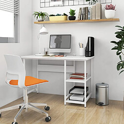 vidaXL Bureau d'ordinateur Blanc 105x55x72 cm MDF et métal