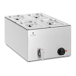 Helloshop26 Bain-marie chauffe-plat bain-marie bain-marie professionnel 600 watts 4 x GN 1/4 robinet de vidange 14_0004220