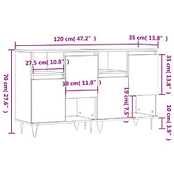 vidaXL Buffets 2 pcs chêne marron bois d'ingénierie pas cher