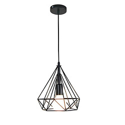 Stoex Lustre Suspension Diamant E27 Noir Métal Lampe Pendentif 25cm