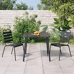 Salle à manger de jardin 3 pcs,Table et chaise à dîner anthracite acier -MN59831