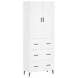 vidaXL Buffet haut Blanc 69,5x34x180 cm Bois d'ingénierie