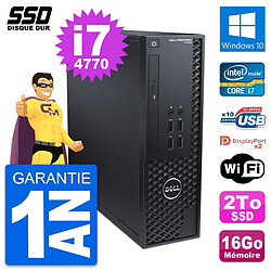 PC Dell Precision T1700 SFF Intel Core i7-4770 RAM 16Go SSD 2To Windows 10 Wifi - Occasion