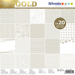 Bloc papier 30 cm Foil Or 40 feuilles - Artémio