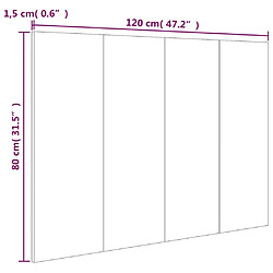 vidaXL Tête de lit Sonoma gris 120x1,5x80 cm Bois d'ingénierie pas cher