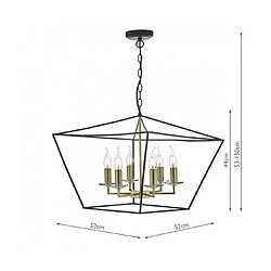 Acheter Luminaire Center Suspension Gretchen Noir mat,or poli 6 ampoules 44cm