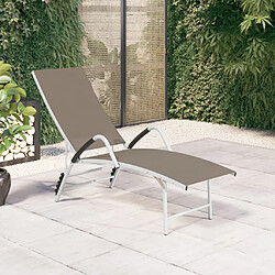 vidaXL Chaise longue Textilène - Taupe