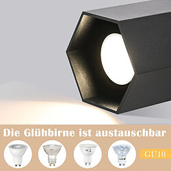 Acheter NETTLIFE Spots GU10 Plafonnier noir Spots design hexagonal Max.40W pour salon couloir - sans ampoule