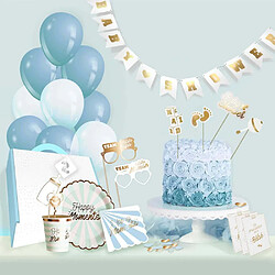 Party Time Kit décoration pour baby shower 46 pièces bleu.