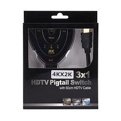 Avis Wewoo Splitter 3 en 1 HDMI Entrée 4K x 2K HDTV Pigtail Switch Adapter HDMI