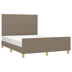 Avis Maison Chic Cadre/structure de lit avec tête de lit pour adulte - Lit Moderne Chambre Taupe 140x200 cm Tissu -MN59324