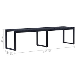 vidaXL Banc de jardin 180 cm Panneau PS Noir pas cher