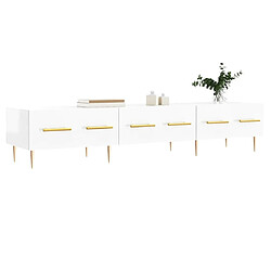 Avis Maison Chic Meuble TV scandinave - Banc TV pour salon blanc brillant 150x36x30 cm bois d'ingénierie -MN75711