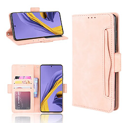 Etui en PU avec support et plusieurs porte-cartes rose pour votre Samsung Galaxy A51 5G SM-A516