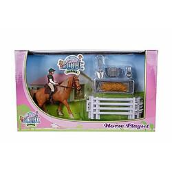 Kids Globe Horses 640073 Kit de Jeu pour Chevaux avec 1 Cheval, 1 Cavalier, 1 clôture et Accessoires pas cher