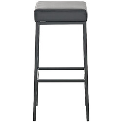 Avis Decoshop26 Lot de 2 tabourets de bar avec repose-pieds design simple hauteur 85 cm en PVC noir et métal noir 10_0004381