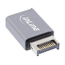 InLine® Adaptateur USB 3.2 Interne USB-E Panneau Avant mâle vers USB-C Femelle pas cher