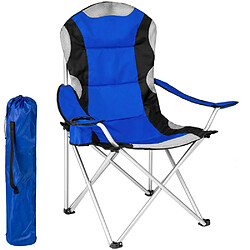 Helloshop26 Chaise pliante avec rembourrage camping bleu 2208089_2