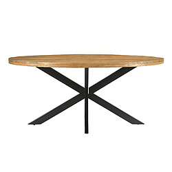 Moloo BARI-Table à manger Ovale 8/10 p L.210 cm, Manguier et métal noir