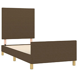 Acheter Maison Chic Lit adulte - Cadre Structure de lit avec tête de lit Contemporain Marron foncé 90x200 cm Tissu -MN85833