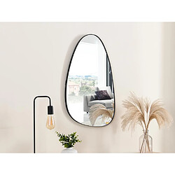 Avis Vente-Unique Miroir organique en métal - L. 72 x H. 35 cm - Noir - MANAROLA