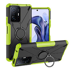 Coque en TPU anti-rayures, anti-chutte avec béquille annulaire réglable pour votre Xiaomi 11T Pro 5G/11T 5G - vert