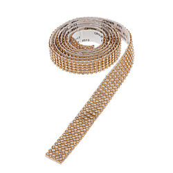 1 Rouleau 5 Rangées Strass Ruban Diamant Maille Wrap Rouleau Bricolage Artisanat Doré Blanc