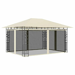 Avis Maison Chic Tonnelle | Pergola avec moustiquaire et lumières LED 4x3x2,73 m Crème -GKD66846