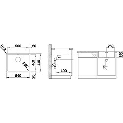 Blanco Evier à encastrer Andano 500-IF cuve inox 522965