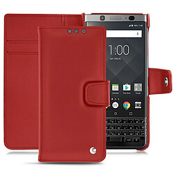 Housse cuir Blackberry Keyone - Rabat portefeuille - Rouge ( Nappa - Pantone #d50032 ) - NOREVE