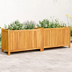 vidaXL Jardinière avec doublure 153x38,5x50 cm bois massif d'acacia