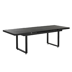 Beliani Table de jardin 180/240 x 90 cm Métal Noir VALCANETTO