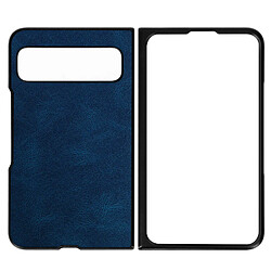 Avizar Coque pour Google Pixel Fold, Rigide et Soft Touch en Simili Cuir Bleu Foncé